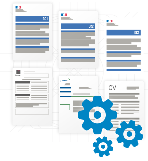 Automatisation du remplissage des Cerfa DC1 DC2 DC4 et autres pièces appels d'offres